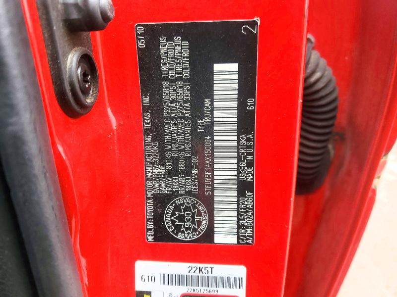 Продажа на аукционе авто 2010 Toyota Tundra, vin: 5TFUY5F14AX150094, номер лота: 79997635