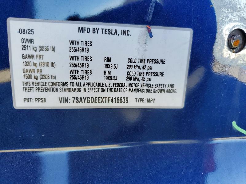 45954606 :رقم المزاد ، 7SAYGDEEXTF416639 vin ، 2026 Tesla Model Y مزاد بيع