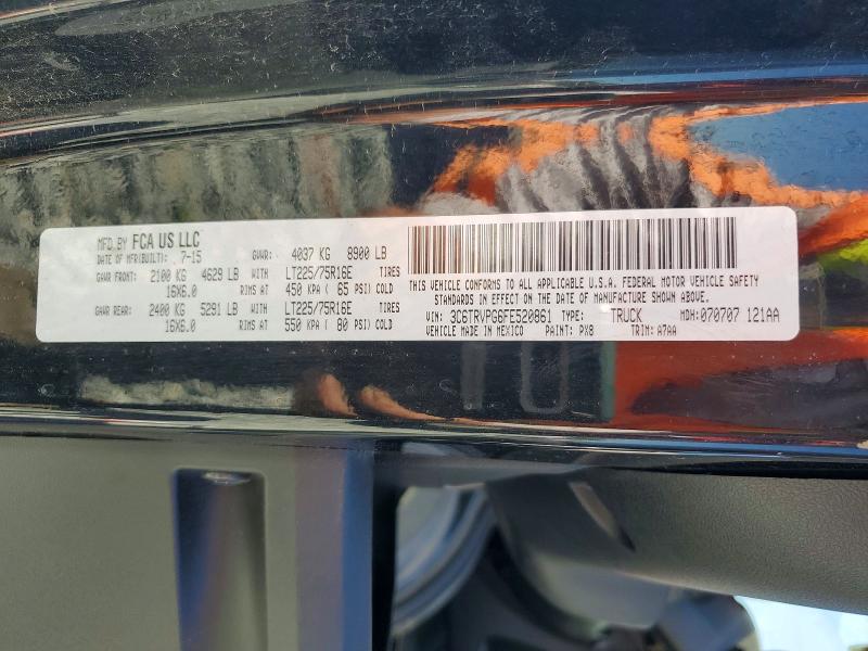 41691716 :رقم المزاد ، 3C6TRVPG6FE520861 vin ، 2015 Ram Promaster 2500 مزاد بيع