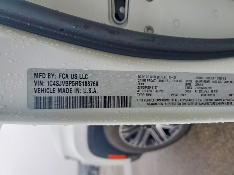 46269316 :رقم المزاد ، 1C4SJVBP5RS188769 vin ، 2024 Jeep Wagoneer مزاد بيع