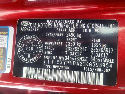 Aukcja sprzedaży 2019 Kia Sorento, vin: 5XYPHDA31KG593954, numer aukcji: 47118806