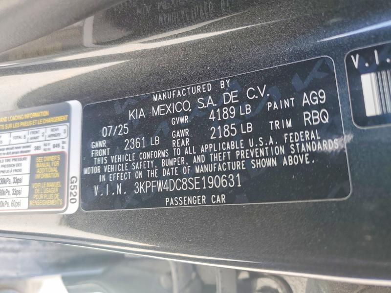 Aukcja sprzedaży 2025 Kia K4, vin: 3KPFW4DC8SE190631, numer aukcji: 47738196