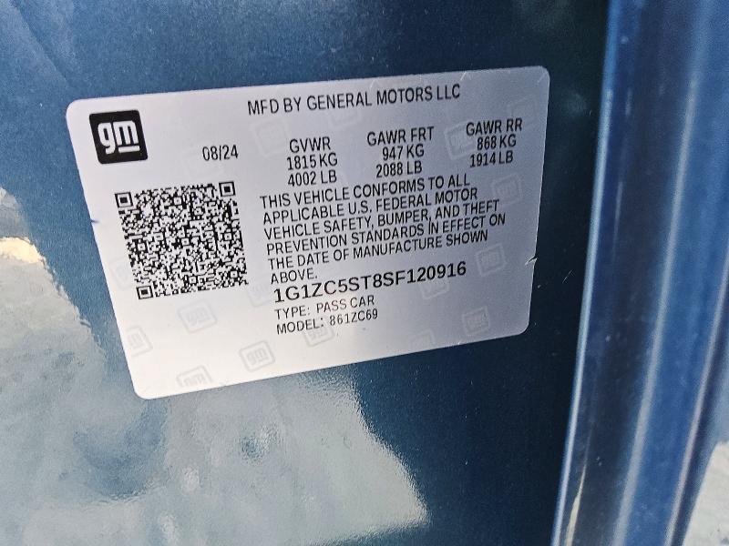 2025 Chevrolet Malibu მანქანა იყიდება აუქციონზე, vin: 1G1ZC5ST8SF120916, აუქციონის ნომერი: 78277755
