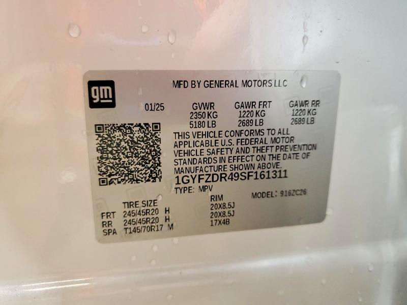 79566715 :رقم المزاد ، 1GYFZDR49SF161311 vin ، 2025 Cadillac Xt4 مزاد بيع