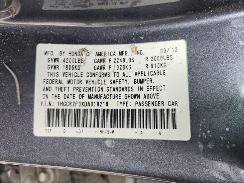 79055555 :رقم المزاد ، 1HGCR2F3XDA019219 vin ، 2013 Honda Accord مزاد بيع