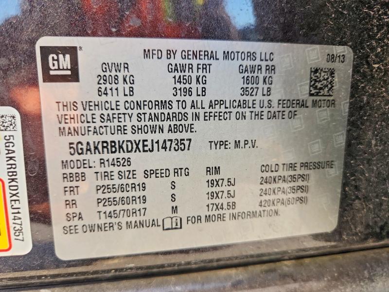 Aukcja sprzedaży 2014 Buick Enclave, vin: 5GAKRBKDXEJ147357, numer aukcji: 47860716