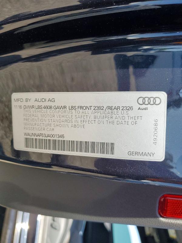 Продаж на аукціоні авто 2018 Audi A5, vin: WAUNNAF53JA001345, номер лоту: 47274776