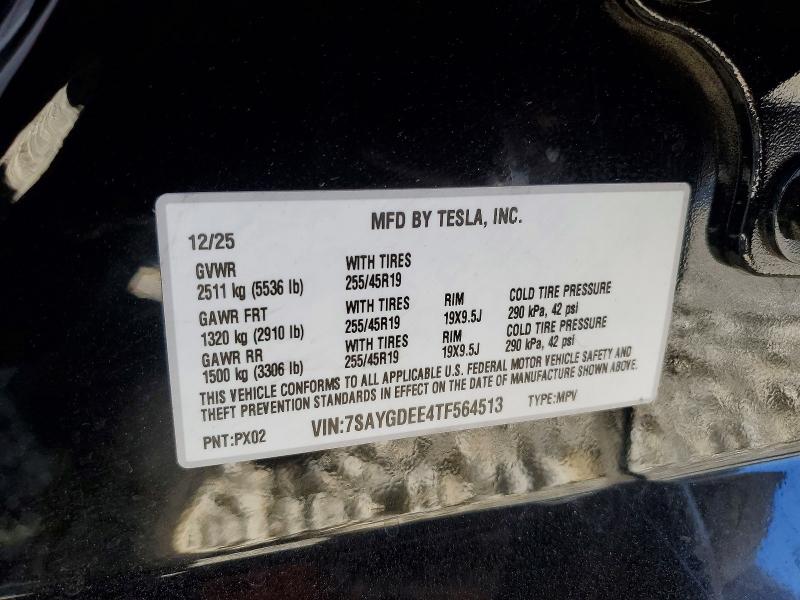 Aukcja sprzedaży 2026 Tesla Model Y, vin: 7SAYGDEE4TF564513, numer aukcji: 46702406