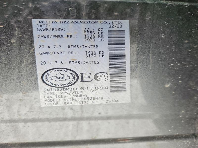 Продажа на аукционе авто 2020 Niss Pathfinder, vin: 5N1DR2DM3LC647894, номер лота: 41785656