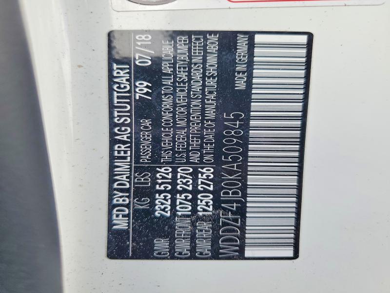 Продаж на аукціоні авто 2019 Mercedes-benz E, vin: WDDZF4JB0KA509845, номер лоту: 48333436