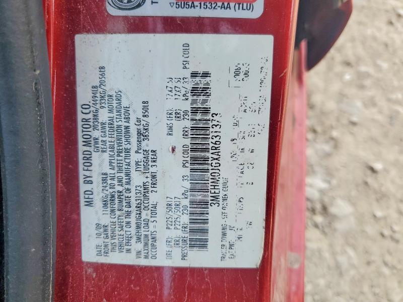 Продажа на аукционе авто 2010 Mercury Milan, vin: 3MEHM0JGXAR631373, номер лота: 47109146