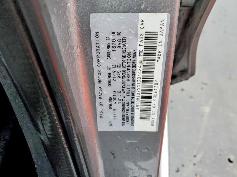 45774486 :رقم المزاد ، JM1BM1U75G1304424 vin ، 2016 Mazda 3 مزاد بيع