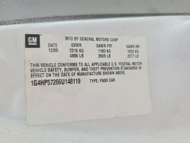 Aukcja sprzedaży 2006 Buick Lucerne, vin: 1G4HP57266U148119, numer aukcji: 48137446