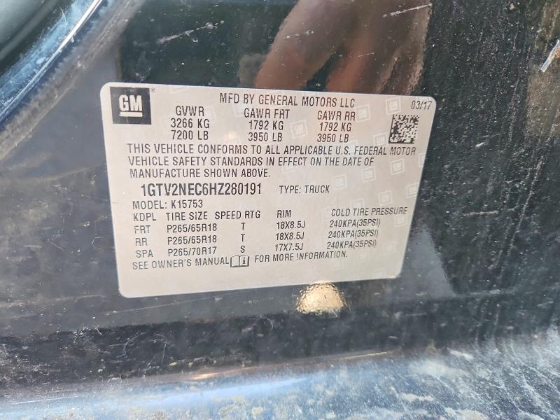 Продажа на аукционе авто 2017 Gmc Sierra, vin: 1GTV2NEC6HZ280191, номер лота: 46591116