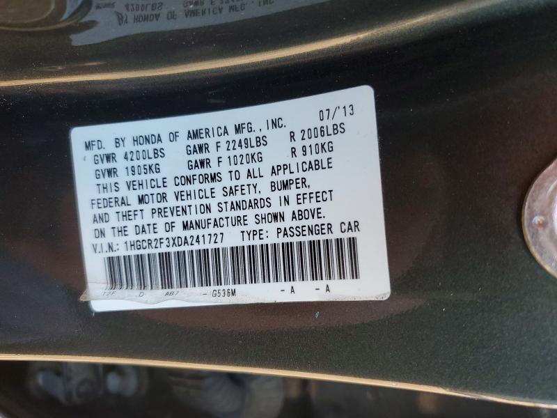 Продажа на аукционе авто 2013 Honda Accord, vin: 1HGCR2F3XDA241727, номер лота: 45647306