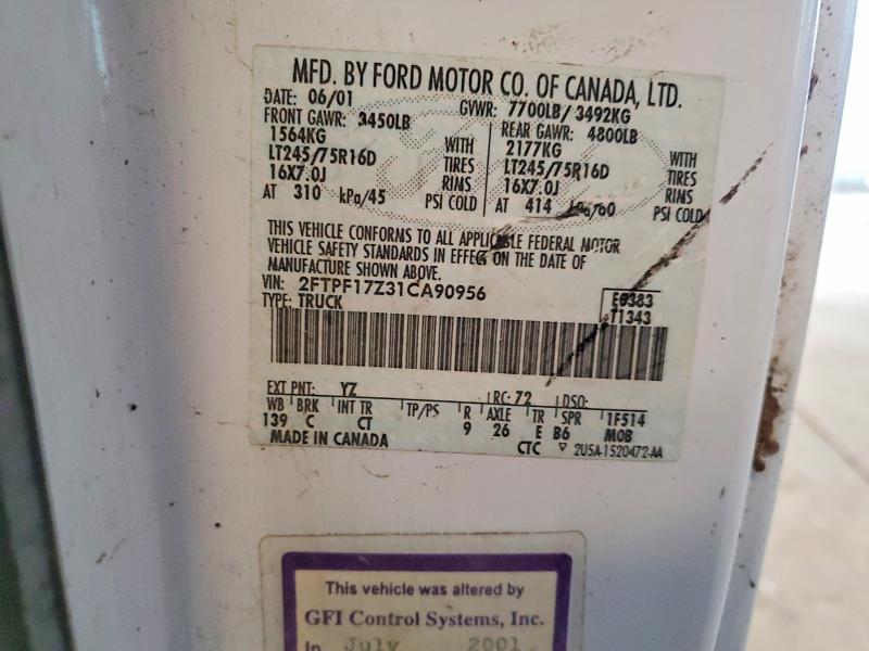 Aukcja sprzedaży 2001 Ford F150, vin: 2FTPF17Z31CA90956, numer aukcji: 79684075