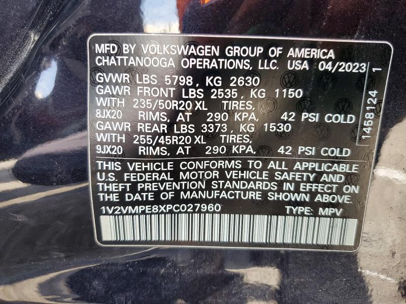 47233866 :رقم المزاد ، 1V2VMPE8XPC027960 vin ، 2023 Volkswagen Id.4 مزاد بيع