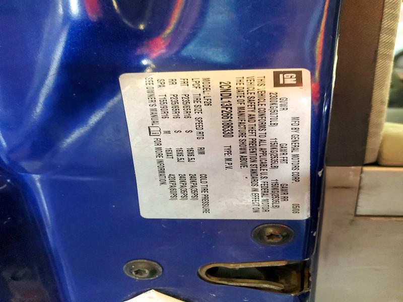 46339896 :رقم المزاد ، 2CNDL13F266186330 vin ، 2006 Chevrolet Equinox مزاد بيع