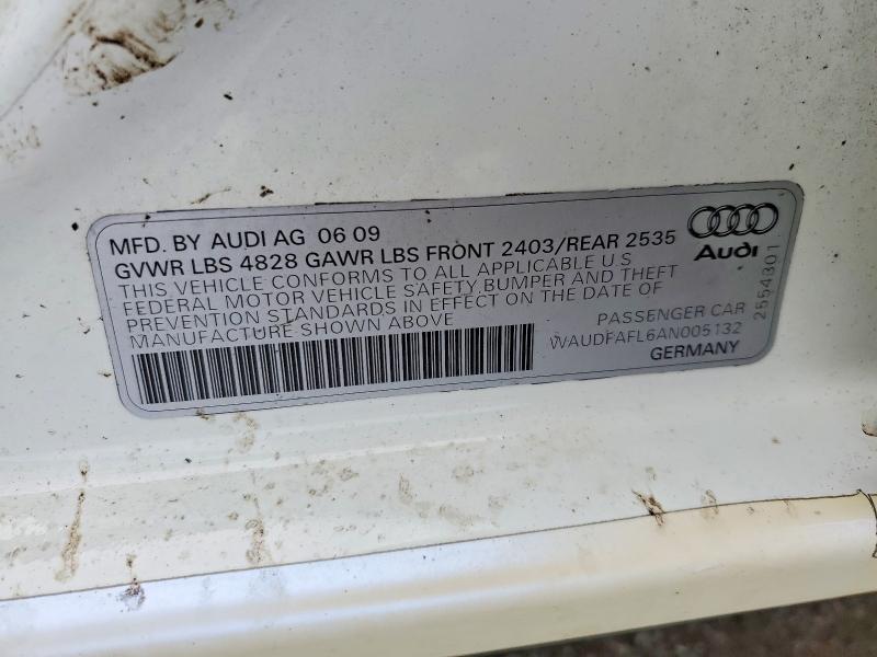Aukcja sprzedaży 2010 Audi A4, vin: WAUDFAFL6AN005132, numer aukcji: 45741866