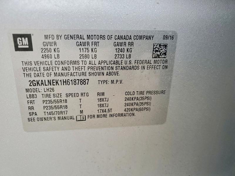 Продаж на аукціоні авто 2017 Gmc Terrain, vin: 2GKALNEK1H6187887, номер лоту: 79646865
