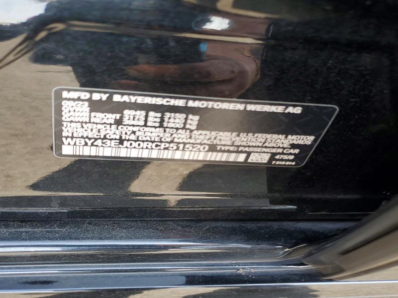 47407506 :رقم المزاد ، WBY43EJ00RCP51520 vin ، 2024 Bmw I7 مزاد بيع