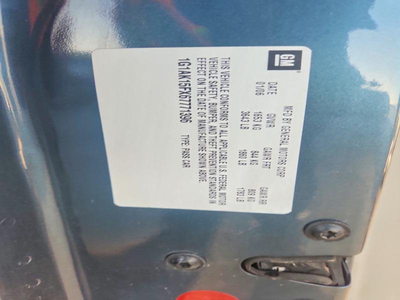 Aukcja sprzedaży 2006 Chevrolet Cobalt, vin: 1G1AK15FX67771396, numer aukcji: 46941356