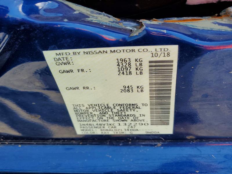 Aukcja sprzedaży 2019 Nissan Altima, vin: 1N4BL4BV3KC132290, numer aukcji: 47328876