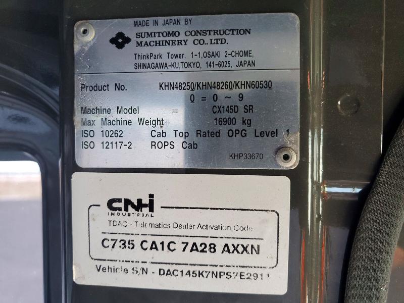 46003326 :رقم المزاد ، DAC145K7NPS7E2911 vin ، 2024 Case Trencher مزاد بيع