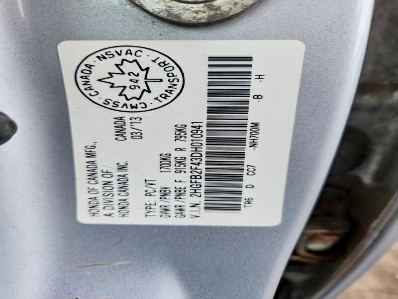 Aukcja sprzedaży 2013 Honda Civic, vin: 2HGFB2F43DH010941, numer aukcji: 77785085