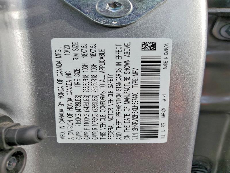 Продажа на аукционе авто 2020 Honda Cr-v, vin: 2HKRW2H8XLH697440, номер лота: 48159156