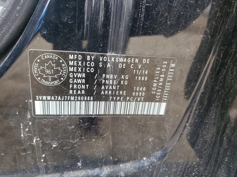 Aukcja sprzedaży 2015 Volkswagen Jetta, vin: 3VWWA7AJ7FM260888, numer aukcji: 46918256