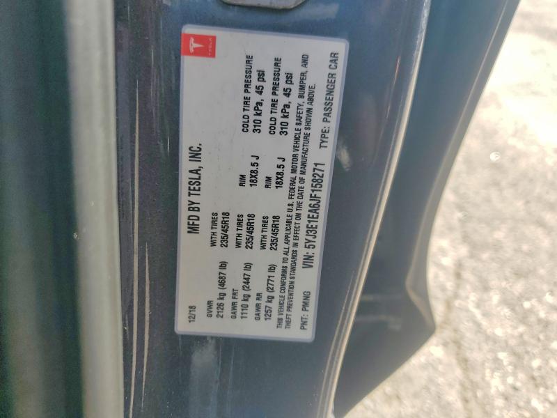 47172686 :رقم المزاد ، 5YJ3E1EA6JF158271 vin ، 2018 Tesla Model 3 مزاد بيع