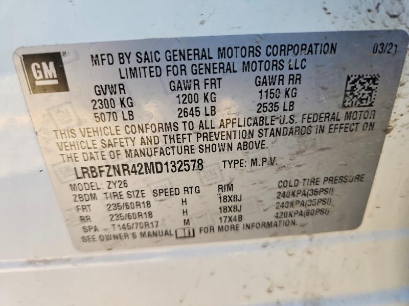 Продаж на аукціоні авто 2021 Buick Envision, vin: LRBFZNR42MD132578, номер лоту: 46475976