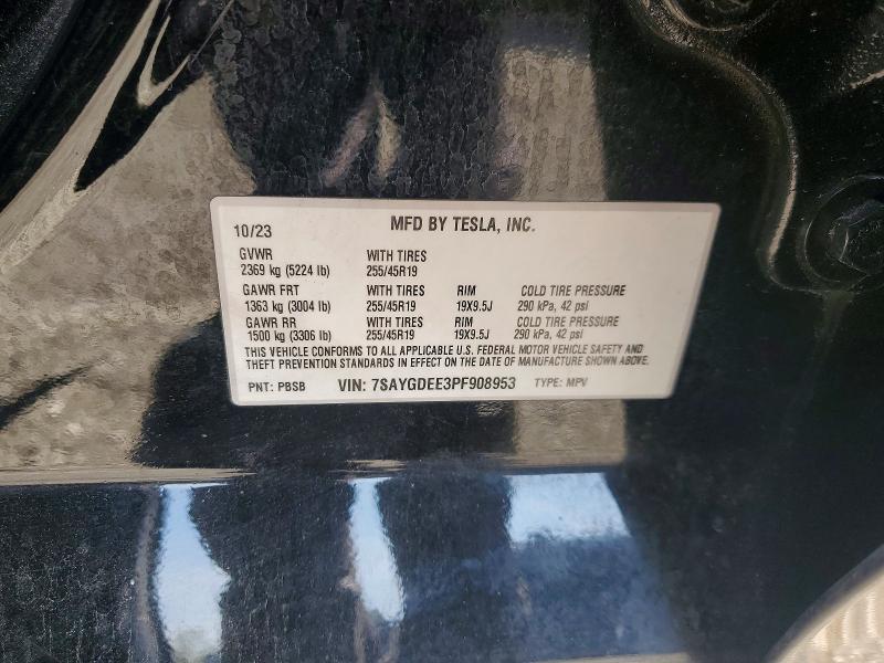 Aukcja sprzedaży 2023 Tesla Model Y, vin: 7SAYGDEE3PF908953, numer aukcji: 79594435