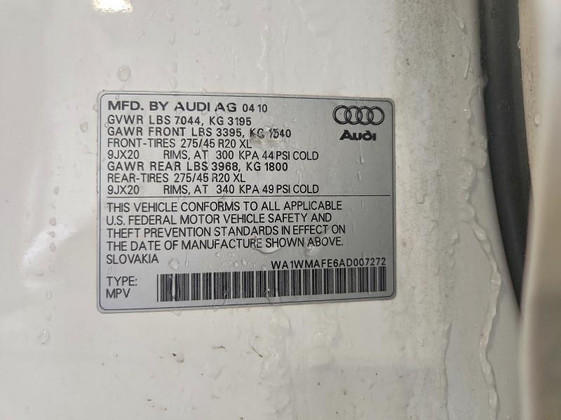 Продажа на аукционе авто 2010 Audi Q7, vin: WA1WMAFE6AD007272, номер лота: 46141406