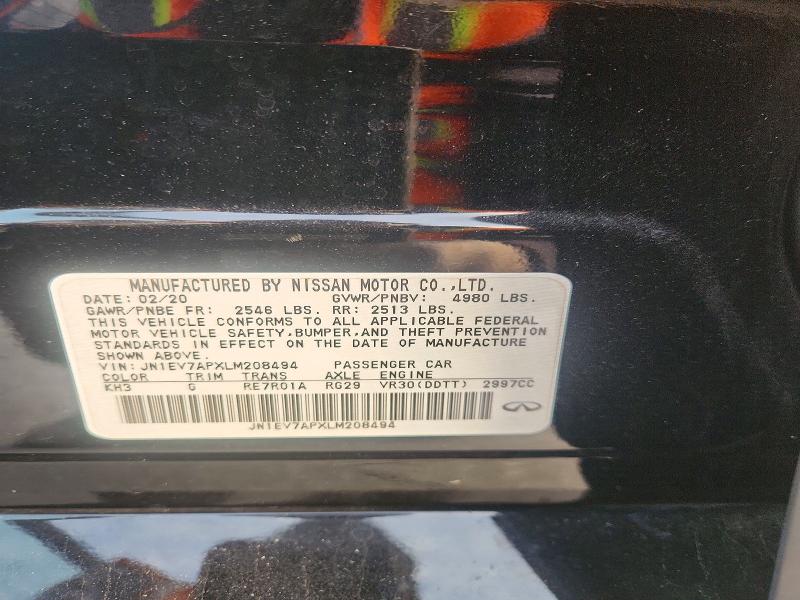 Aukcja sprzedaży 2020 Infiniti Q50, vin: JN1EV7APXLM208494, numer aukcji: 46432266