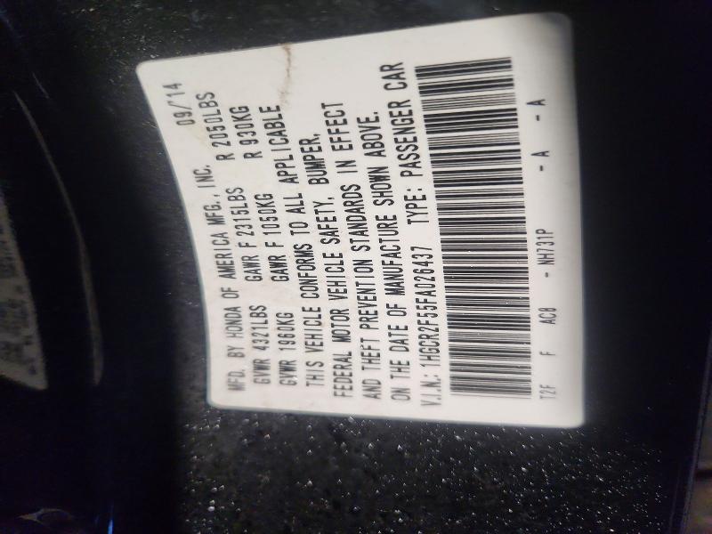 79693025 :رقم المزاد ، 1HGCR2F55FA026437 vin ، 2015 Honda Accord مزاد بيع