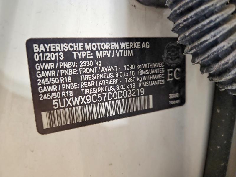 Продаж на аукціоні авто 2013 Bmw X3, vin: 5UXWX9C57D0D03219, номер лоту: 41814166
