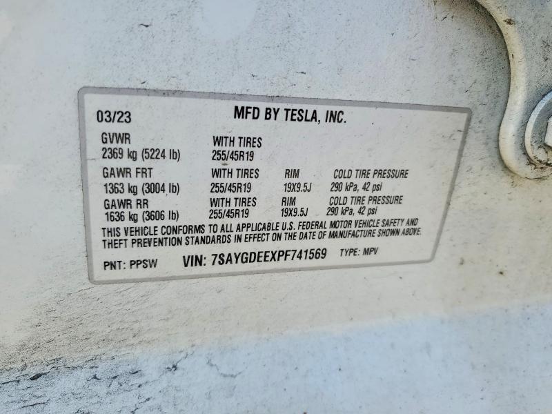 Продаж на аукціоні авто 2023 Tesla Model Y, vin: 7SAYGDEEXPF741569, номер лоту: 46398226