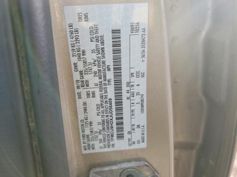 47424226 :رقم المزاد ، 1FMCU9HDXJUD56409 vin ، 2018 Ford Escape مزاد بيع
