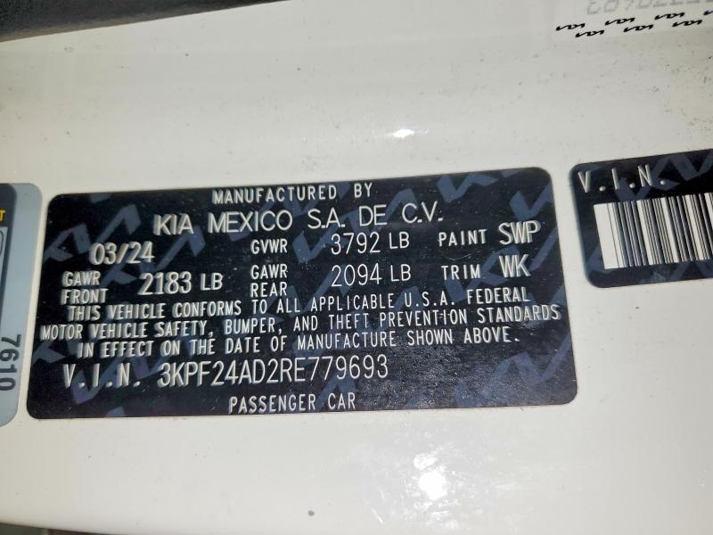 Продажа на аукционе авто 2024 Kia Forte, vin: 3KPF24AD2RE779693, номер лота: 47994406