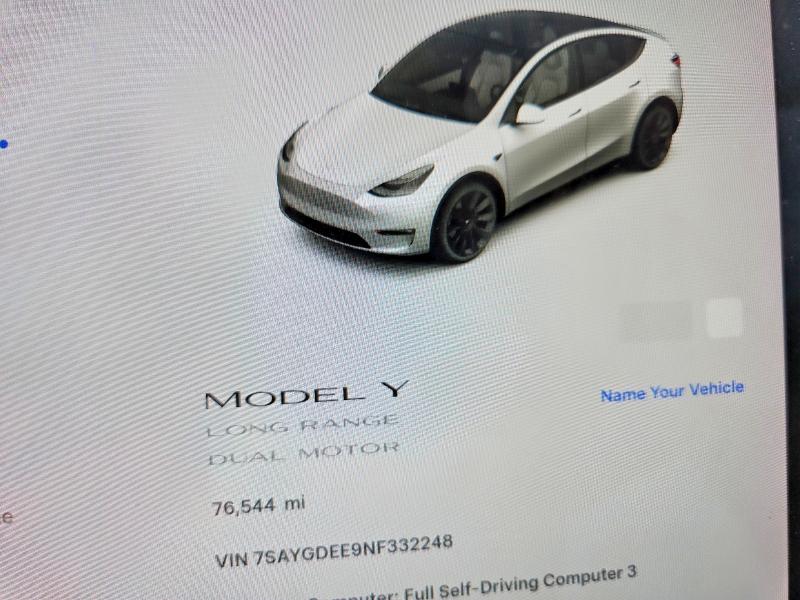 2022 Tesla Model Y მანქანა იყიდება აუქციონზე, vin: 7SAYGDEE9NF332248, აუქციონის ნომერი: 47687246