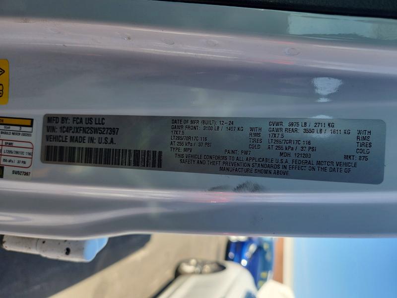Aukcja sprzedaży 2025 Jeep Wrangler, vin: 1C4PJXFN2SW527397, numer aukcji: 47813896