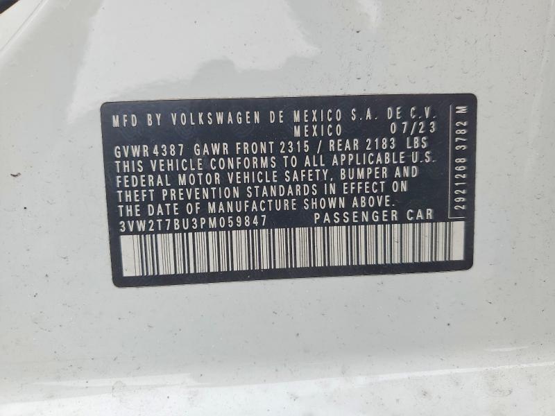 46457256 :رقم المزاد ، 3VW2T7BU3PM059847 vin ، 2023 Volkswagen Jetta مزاد بيع