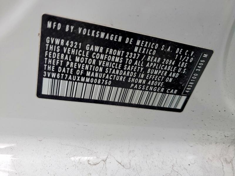 78564205 :رقم المزاد ، 3VW6T7AUXMM008750 vin ، 2021 Volkswagen Gti مزاد بيع