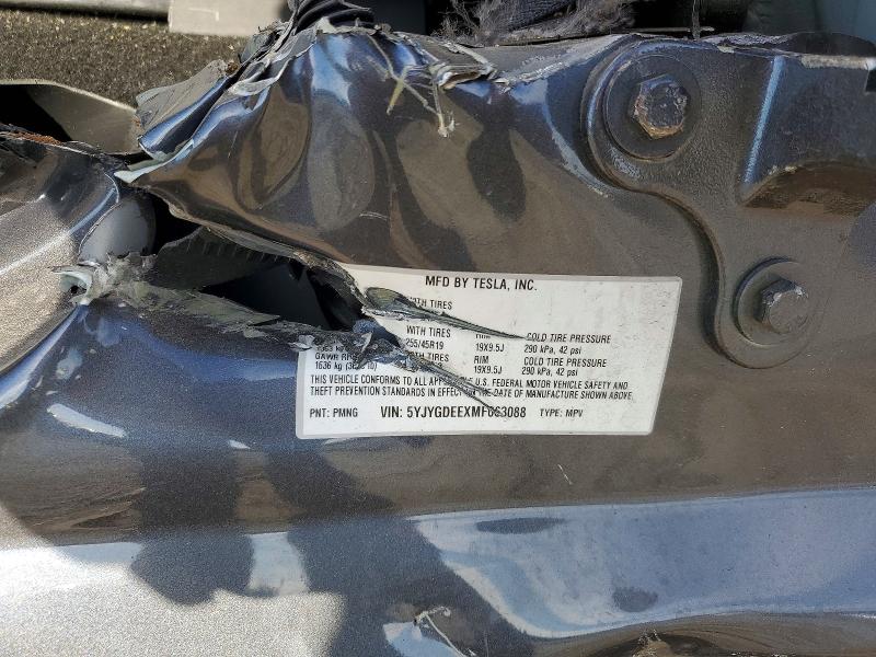 2021 Tesla Model Y მანქანა იყიდება აუქციონზე, vin: 5YJYGDEEXMF063088, აუქციონის ნომერი: 79670325