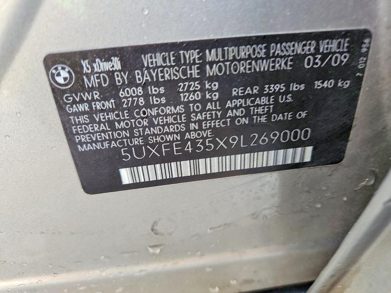 42014076 :رقم المزاد ، 5UXFE435X9L269000 vin ، 2009 Bmw X5 مزاد بيع
