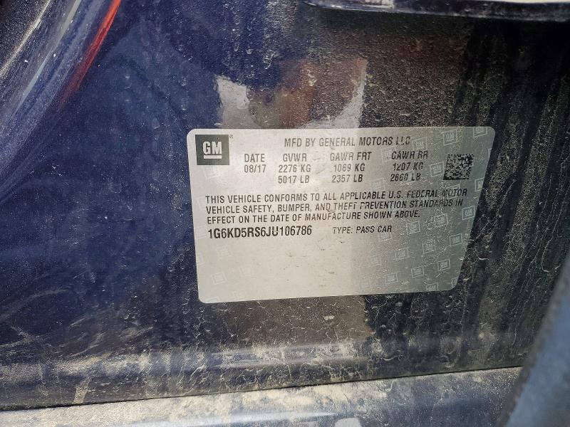 2018 Cadillac Ct6 მანქანა იყიდება აუქციონზე, vin: 1G6KD5RS6JU106786, აუქციონის ნომერი: 46096846