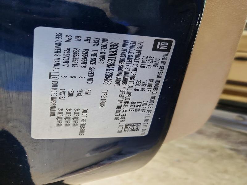 46405306 :رقم المزاد ، 3GCRKTE38AG235488 vin ، 2010 Chevrolet Silverado مزاد بيع