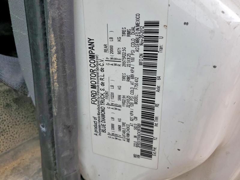 2012 Ford F750 მანქანა იყიდება აუქციონზე, vin: 3FRXX7FK6CV397689, აუქციონის ნომერი: 47563166